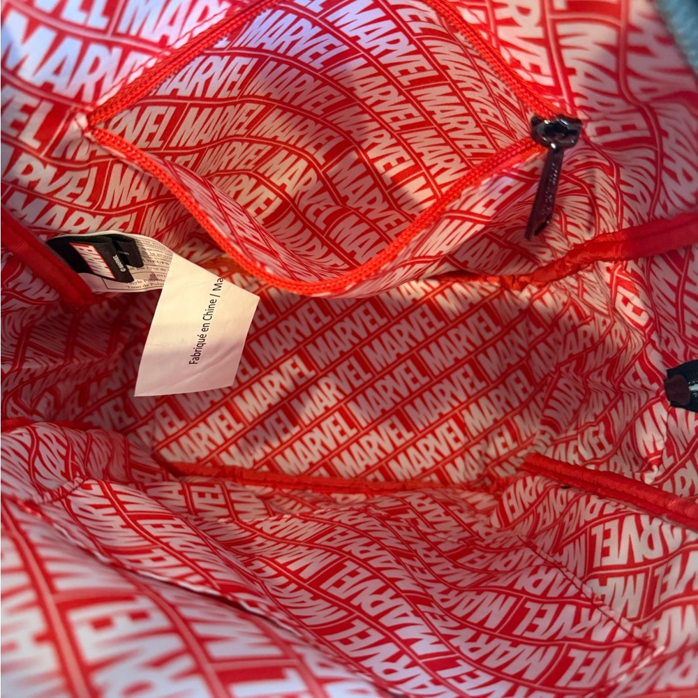 Marvel Black Backpack With Red Logo Pattern - image 5